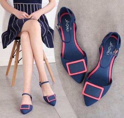 China 2022 Sanmao New Arrival Classic Square Bow Design Breathable Women Summer Flat Jelly Sandals for sale