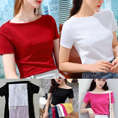 China 2021 New Design Breathable Beautiful Color Shorts Body Women Cultivate Top Quality Best Women T-shirt for sale