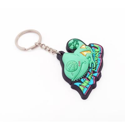 China Professional Factory High Quality Custom Flat 2D Flat Key Chain China PVC Key Chain Souvenirs Silicone PVC Rubber Key Chain for sale