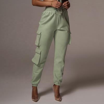 China High Quality Jogger And Pants Women Cargo Track Waist Anti-wrinkle Top With Pockets And Crop Vest Top Set for sale