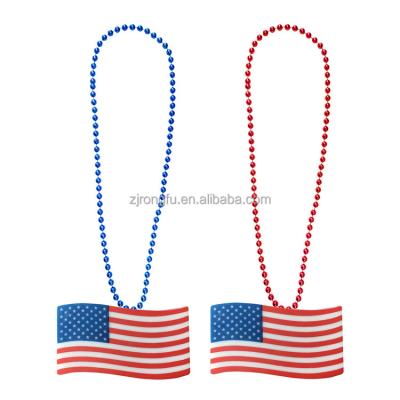 China Independence Day Luminous Carnival Necklace Independence Day Decoration American LED Flag Decorations Party Hanging Props RF-679 for sale