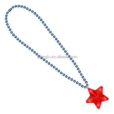 China American National Day Instant Luminous Light Five-pointed Cheer Necklace Star Necklace LED Decorative Props RF-856 for sale