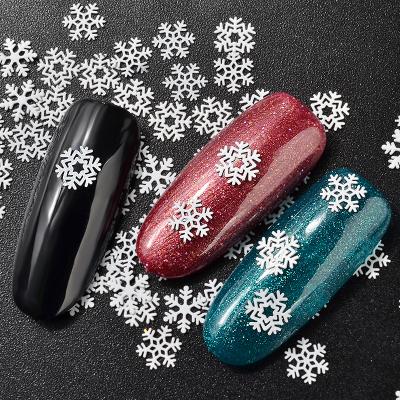 China Fashion And Charm Box 1 Ultra-thin Cute White Christmas Snowflake Slice Nail Glitter Winter Sparkle 3D Nail Decals Accessories Manicure Decoration for sale