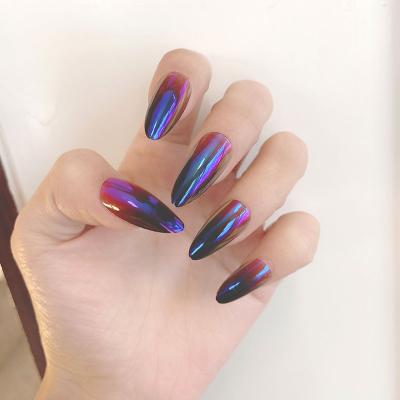 China Eco-Friendly Aurora Design Handmade Ballerina Press On Nails Full Cover Extension Fake Nail Tips Convenient Quick Nail Art Decorations for sale