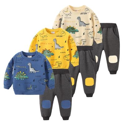 China 2021 Preppy Style 2Pcs Supreme Leader Cartoon Toddler Boys Clothing Set Kids Winter Baby Clothes Set Casual Sports Equipment Pants Clothing Set for sale