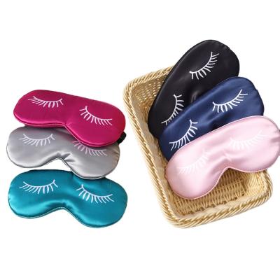 China European and American style cute travel sleep silk blindfold eye with eyelashes for sleep for sale