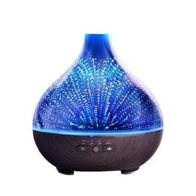 China Color Changing LED Light WIFI TUYA Alexa Glass Cover 400ml 3D Control 400ml Mini Ultrasonic Electric Aroma Humidifier Air Diffuser for sale