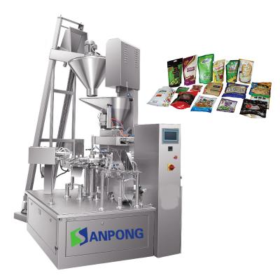 China Automatic Food Dried Fruit Premade Stand Up Bag Doy Package Pouch Filling Sealing Packing Machine for sale