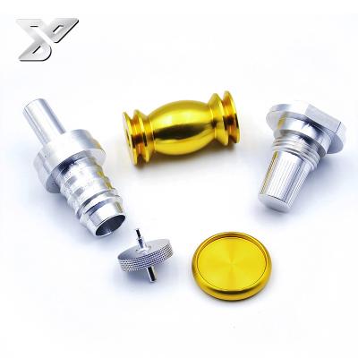 China Dongguan CNC Aluminum Aluminum Machining Copper Parts Fan Mount Volume Control Knob Audio for sale