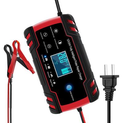 China Standard Battery Car Battery Charger 12/24V 8A LCD Touch Charger For Car Motorcycle Lead Acid Battery Charger Air To Ground Missile Gel Wetlay for sale