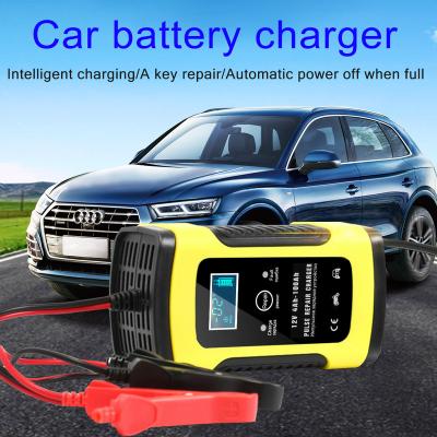 China Full Automatic Car Battery Charger 110V From Standard Battery To 220V 12V 6A Smart LCD Display Fast Power For Car Motorcycle Auto Lead Acid Battery Charging for sale