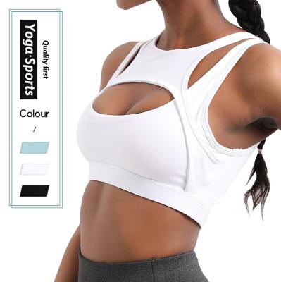 China High Impact Fitness Women's Adjustable Casual Viable Breathable Top Hollow Out Quick Dry Yoga Sports Bras for sale