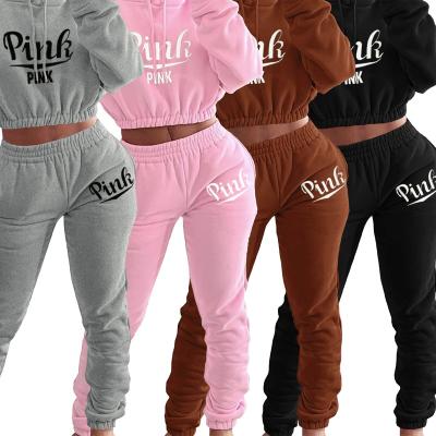 China 2021 New Solid Color Breathable Sport Hoodie Winter Solid Color Tracksuit Spring Jogger Sets Women Casual Sweater Two 2 Piece Set for sale