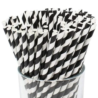 China Disposable Eco Friendly Stocked Biodegradable Premium Disposable Drinking Striped Straws Paper Drinking Straw For Wedding Supplies And Gifts for sale