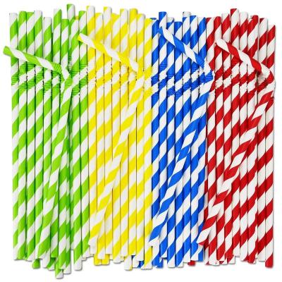 China Flexible Paper Bendable Biodegradable Stocked Eco Friendly Disposable Drinking Straws7.75