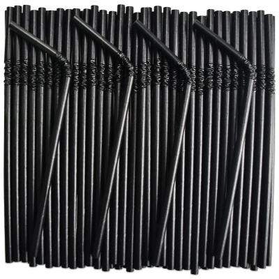 China Eco Friendly Disposable Stocked Biodegradable Black Paper Bendable Straws for Drinking, 7.75 inch 100% Biodegradable, Great for Serving Cocktail, Coffee, Juice for sale