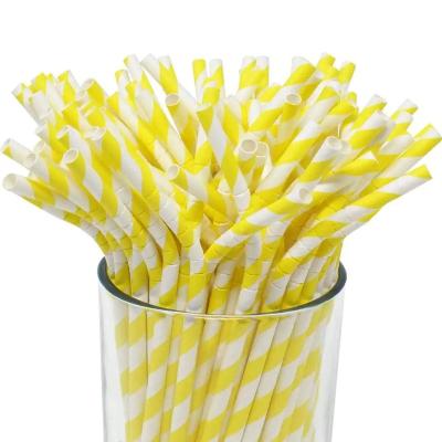 China Biodegradable Biodegradable Paper Disposable Eco Friendly Stocked Drinking Straws , Flexible Stripe Straws Bulk For Juices Shakes Smoothies& Disposable Eco-Friendly Straws for sale