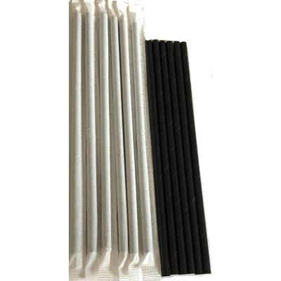 China 100 Pcs Individually Disposable Eco-Friendly Stored Biodegradable Paper Wrapped Paper Straws Bulk, Plain Pure White Black Wedding Party Solid Color Restaurant Drinking Coffee for sale