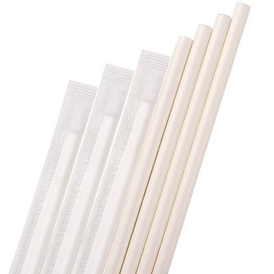 China Free Sample Eco-Friendly Disposable White Paper Stocked Biodegradable Straws Individually Wrapped For Birthday Party,Wedding.Supply Biodegradable Paper Straws for sale