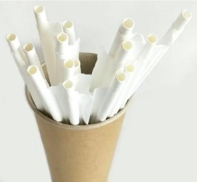 China Eco Friendly Disposable Restaurant Coffee Stored Drinking Straw Individually Straws Solid White Black Party Paper Wrapped in Brown Biodegradable Paper for sale