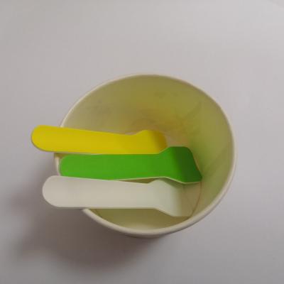 China Disposable Eco-Friendly Stocked Biodegradable Paper Scoop Ice Cream Spatula Cups Ppoon Disposable For Yogurt Dessert Party Supplies Paper Ice Cream Scoop for sale