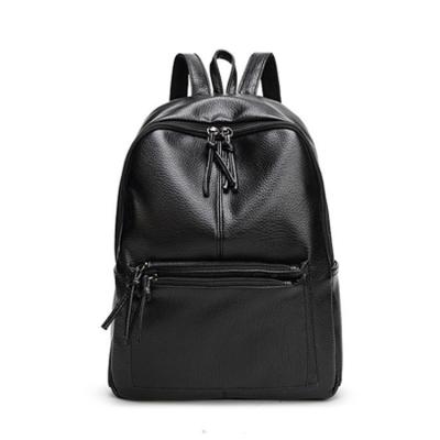 China Waterproof Female PU Leather Travel Rucksack Backpack Leisure Soft Women Bag for sale