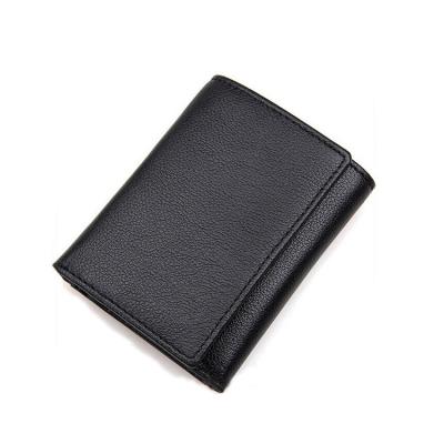 China Real European Style Muti Leather Card Holder Waterproof Handmade Natural Grain Texture RFID Blocking Trifold Wallet for sale