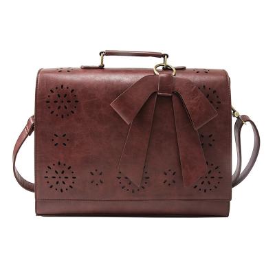 China Retro Vintage Purses Female Bowknot Tote Bag Leather Handbags Briefcase Running for sale