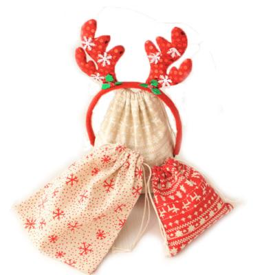 China Durable Cristmas Drawstring Gift Bag Christmas Cand For Birthday Party Kids Candy Kid for sale