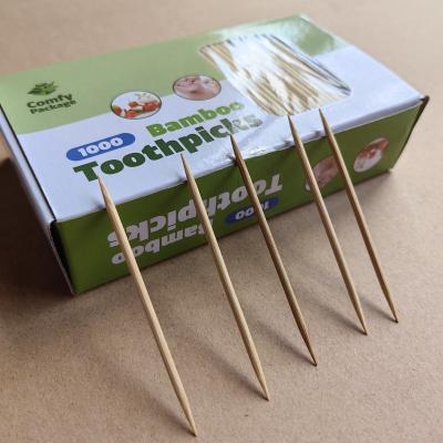 China Disposable with 2200 natural wooden bamboo toothpicks for teeth cleaning, unique design home decoration, unusual gift, 2 packs for sale