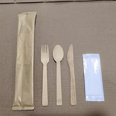 China High Quality BAMBOO Bamboo Dishes Wholesale Wet Paper Knife, Fork and Spoon Travel Cutlery for sale