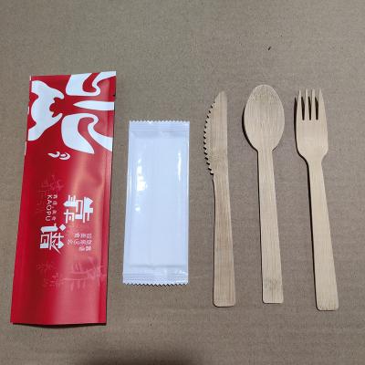 China Popular Amazon Quality Travel A-grade Bamboo Tableware Set Environmental Protection Bamboo Knife, Fork and Spoon Set Amazon Quality Cutlery for sale