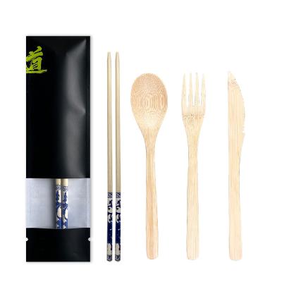 China BAMBOO Cutlery Spoon Fork Disposable Knife Set Biodegradable Disposable Travel Bamboo Cutlery Wooden Utensils Utensils for sale