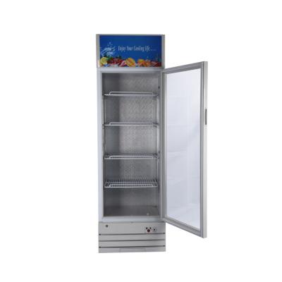 China Shopping Mall 300 Liters DC Solar Freezer Cabinet Display Glass Showcase for sale