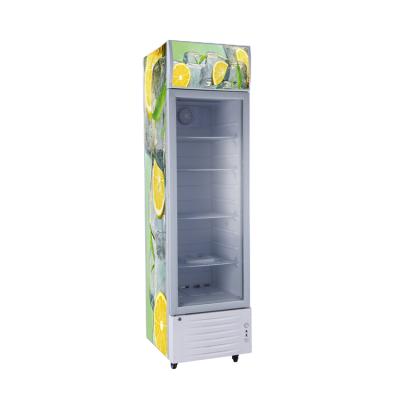 China LC-268 9.46 cu.ft Shopping Mall Display Upright Glass Beer Drinking Cabinet for sale