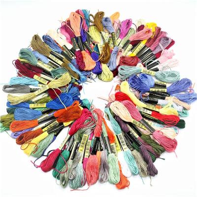 China Low Shrinkage 100 Colors 8m Cheapest 100%Polyester Mercerized Cross Stitch Embroidery Thread for sale