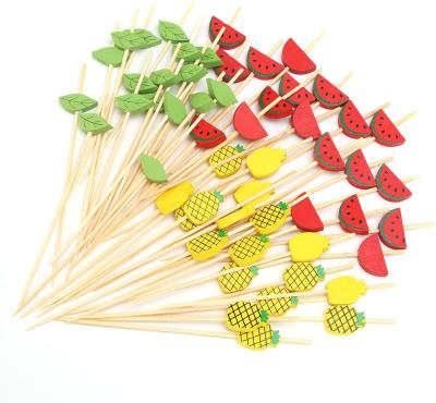 China Disposable Eco-Friendly Bamboo Fruit Shaped Party Restaurant Picnic Skewers Picks For Cocktail, Appetizers, Fruits, Dessert, Party Supplies Sticks for sale