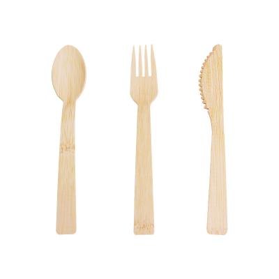 China Party Restaurant Picnic Wholesale Customized Logo Bamboo Cutlery Disposable Ice Cream Bamboo Tableware Set for sale