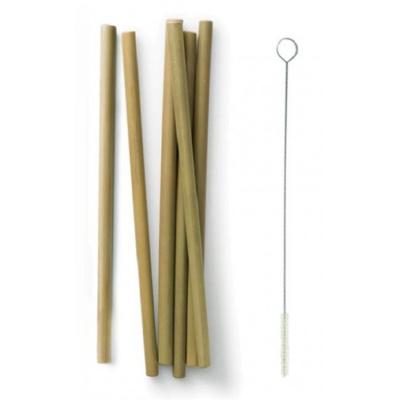 China Wholesale Disposable Biodegradable Organic Natural Bamboo Pack Of Drinking Straws With Cleaning Brush for sale