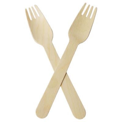 China Disposable 100% Natural Biodegradable Eco-Friendly Wooden Forks For Party Supplies Wholesale Cutlery Utensils Tableware for sale