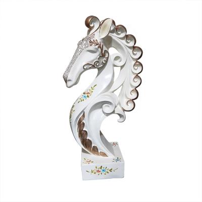 China Worldwide fiberglass horse head statues life size statue resin horse head sculpture for sale