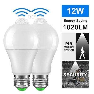 China 12w AC 85-265V AC LED Energy Saving Light Bulb Auto Smart Infrared PIR Motion Sensor Light Human Body Noise and Motion Sensor Light ligh for sale