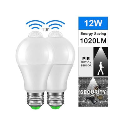 China Environmental Protection 12w LED Energy Saving Light Bulb Auto Smart Motion Sensor Light Motion Sensor Light for sale