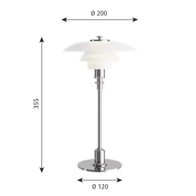 China Press dimmable Danish design Nordic art  glass 35.5cm Chrome white glass multi-layer small table lamp reading bedroom bedside lamps home decor for sale