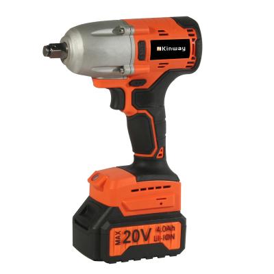 China Kinway 600N.m Cordless 20V Battery Impact Wrench Bolt Tightening Car Repair Tool Impact Driver Power Tools with 775# Motor 1/2