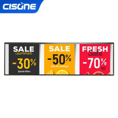 China CISONE Display Touch Screen LCD Supermarket Digital Shelf Liner Indoor Led Transparent Ultra Thin LCD Display for sale