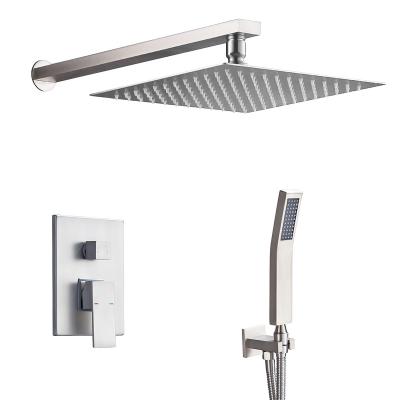 China Without Sliding Bar Wholesales Good Quality 304 Stainless Steel Type In-Wall Concealed Built-In Shower Faucet System Set for sale