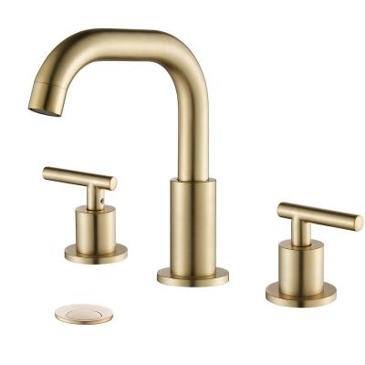 China Modern Hot Sale 8 Inch Bathroom Sink Faucet Contemporary 2 Handle 3 Hole Modern Brass Basin Faucet for sale