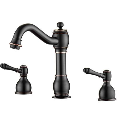 China Thermostatic Faucets Black Brass Faucet Lavatory Kitchen Sink Countertop Basin Faucet for sale