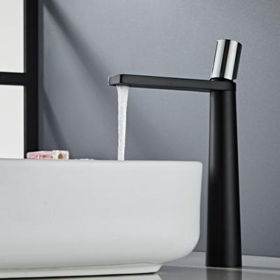 China Quality Assurance Modern Single Handle Black Tall Sink Faucet Luxury Bathroom for sale